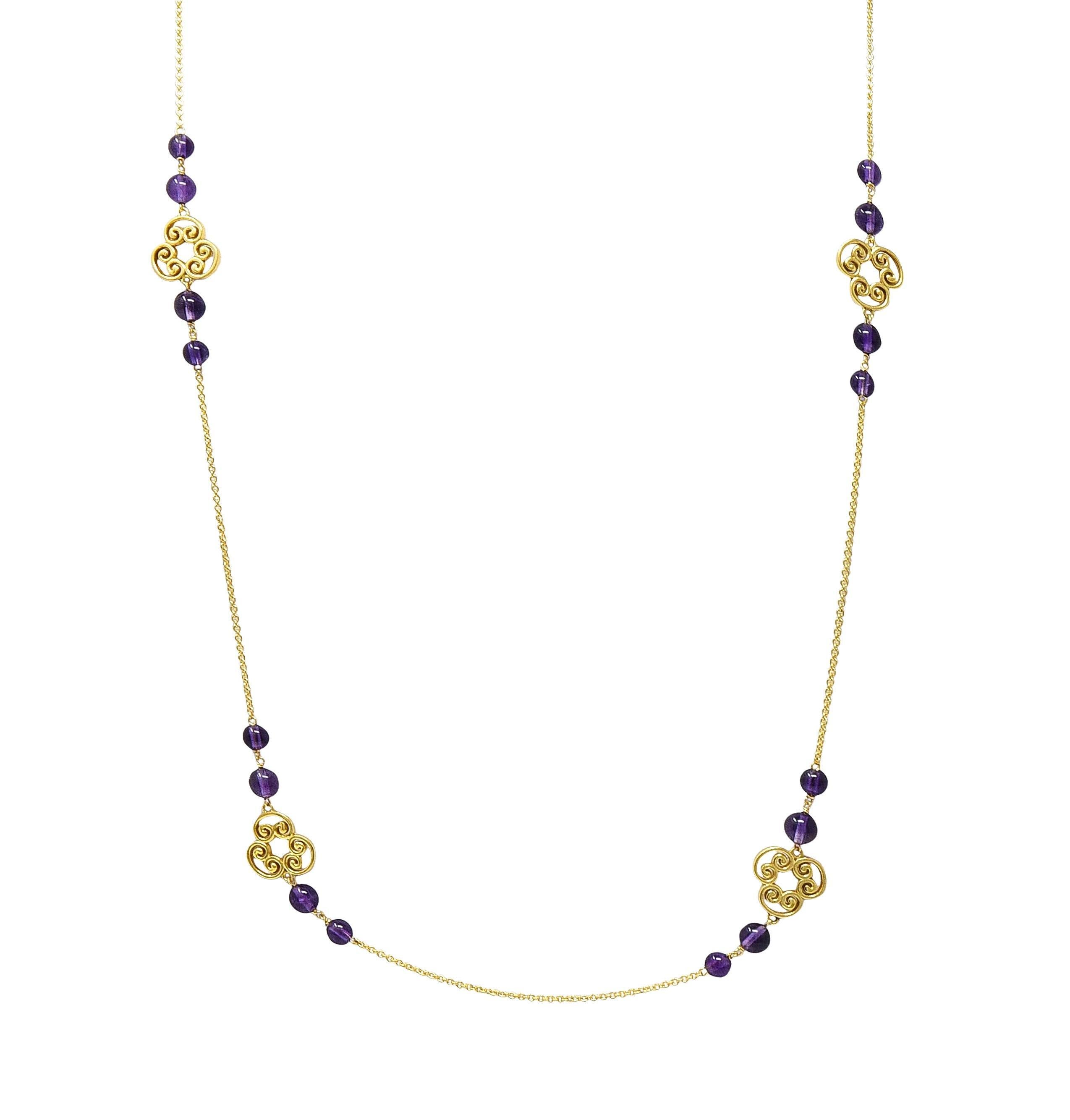 Paloma Picasso Tiffany & Co Amethyst 18 Karat Gold Venezia Goldoni Necklace For Sale 5