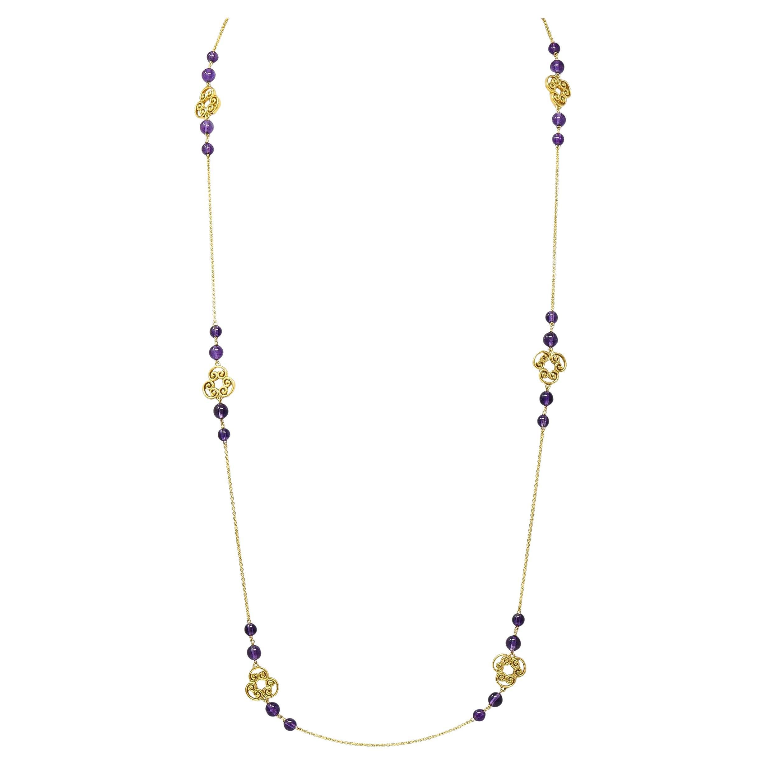 Paloma Picasso Tiffany & Co Amethyst 18 Karat Gold Venezia Goldoni Halskette im Angebot