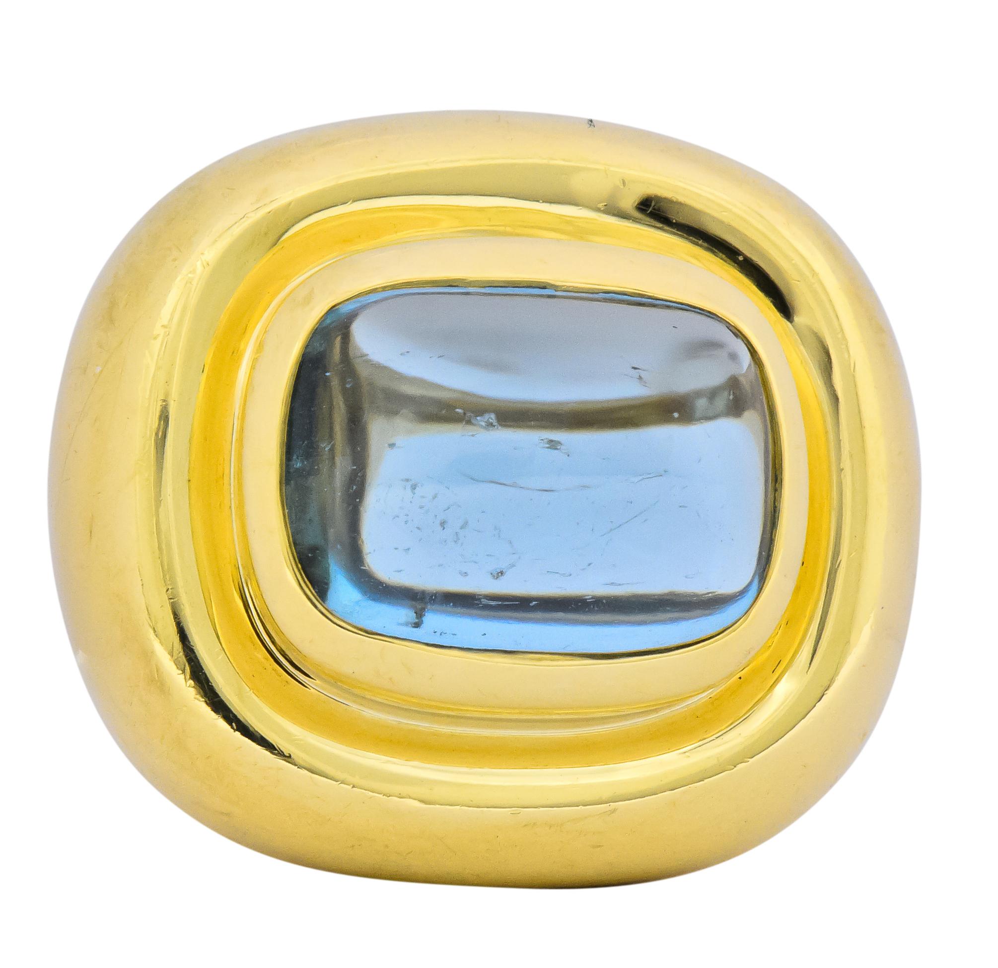 Paloma Picasso Tiffany & Co. Aquamarine 18 Karat Gold Cocktail Ring In Excellent Condition In Philadelphia, PA
