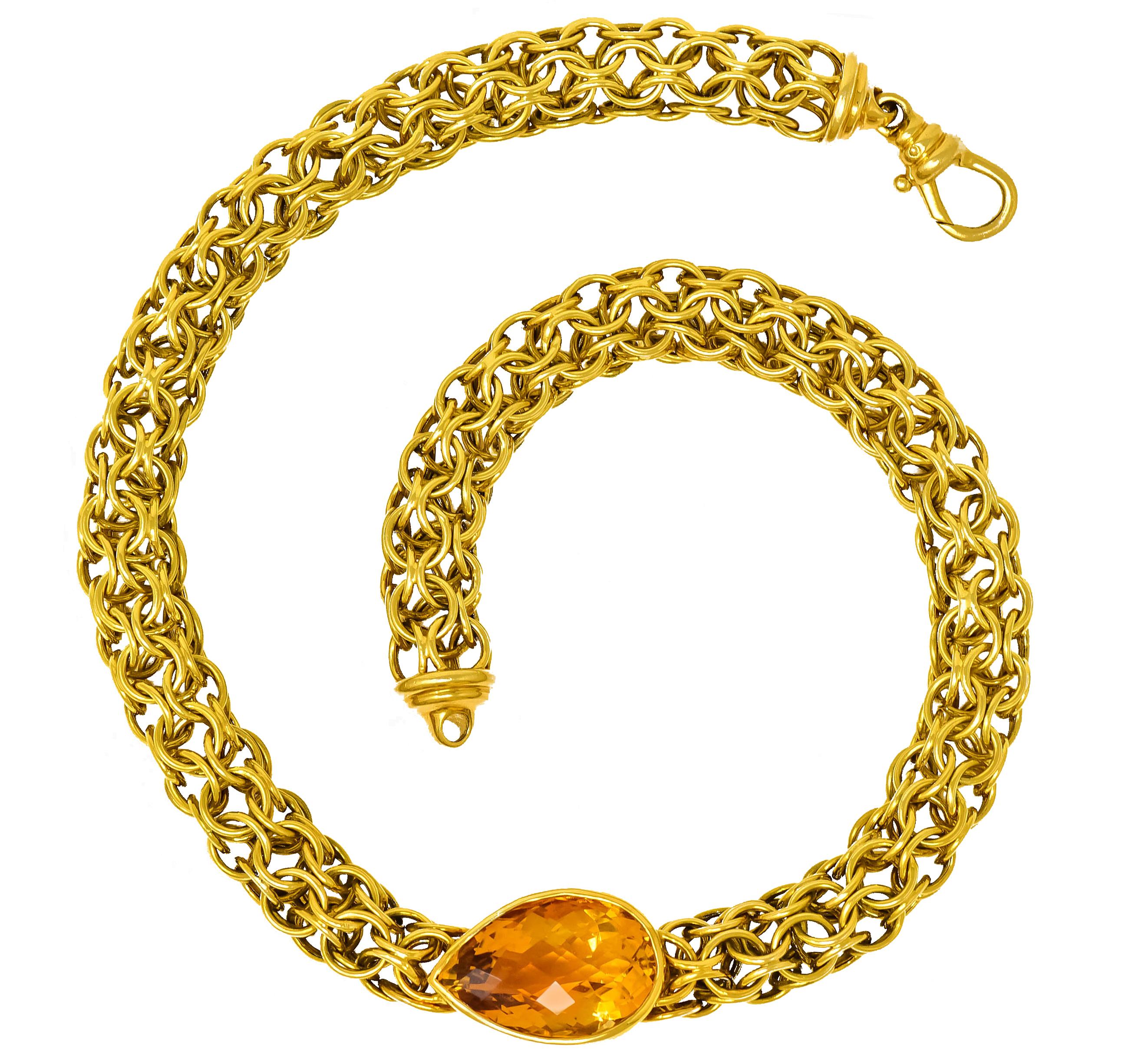 Paloma Picasso Tiffany & Co. Citrine 18 Karat Yellow Gold Mesh Collar Necklace 5