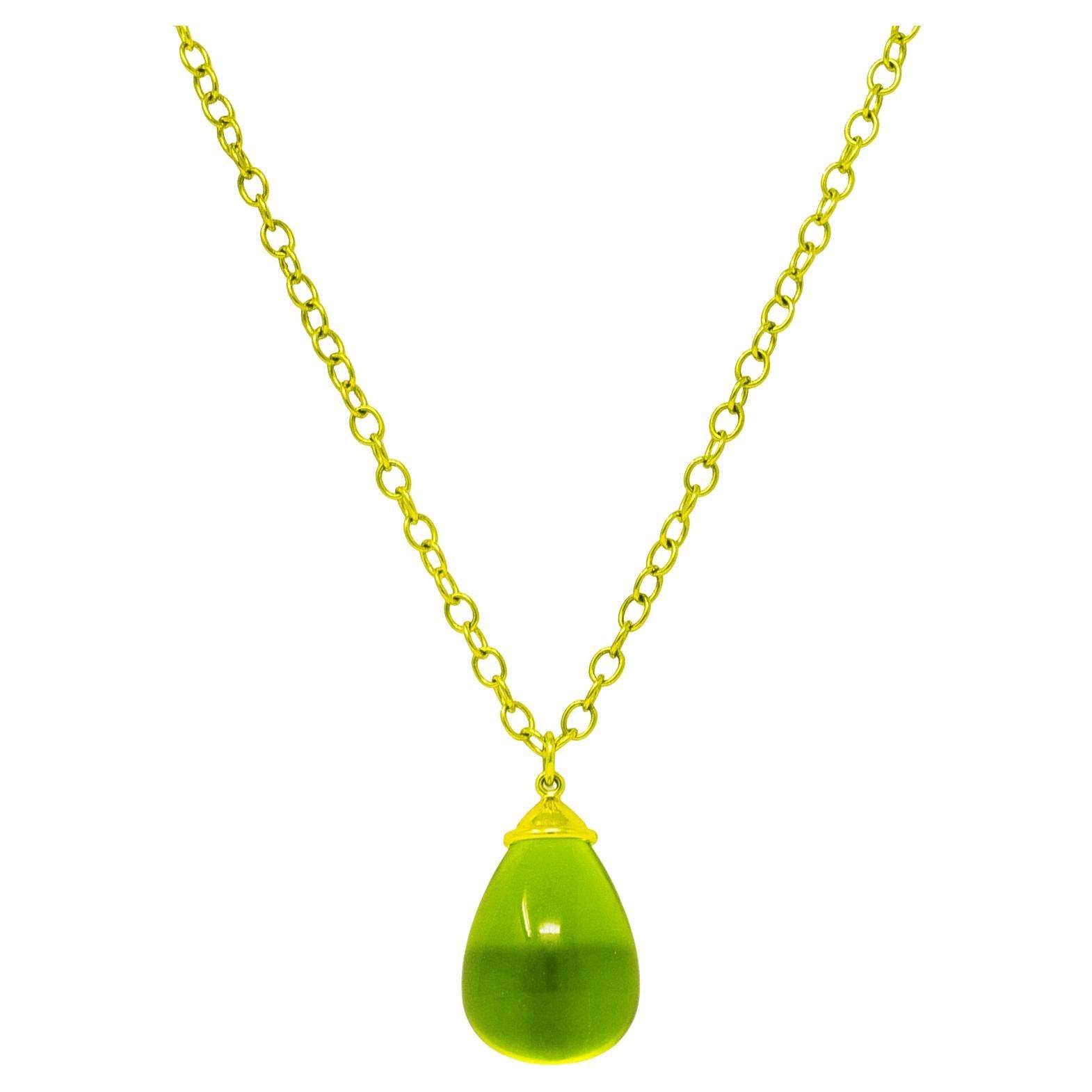 Paloma Picasso Tiffany & Co. Anhänger Hals aus 18 Karat Gelbgold mit Kristallquarz (Tropfenschliff)