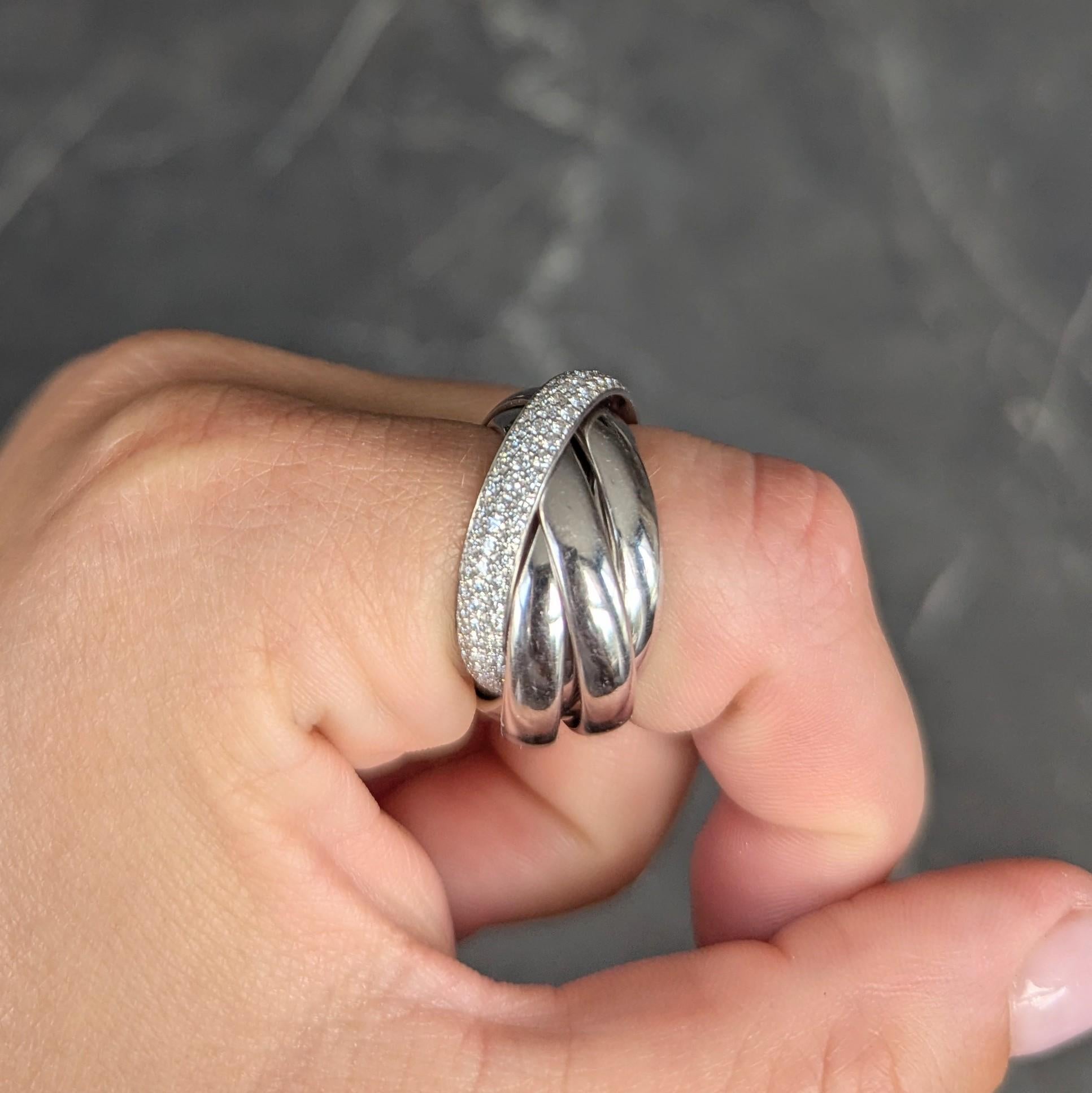 Paloma Picasso Tiffany & Co. Diamond 18K White Gold Vintage Melody Band Ring For Sale 4