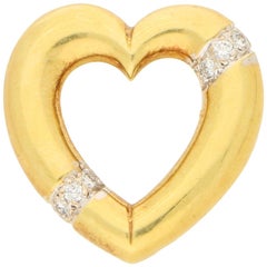 Paloma Picasso Tiffany & Co. Diamond Heart Brooch in 18 Carat Gold, circa 1981