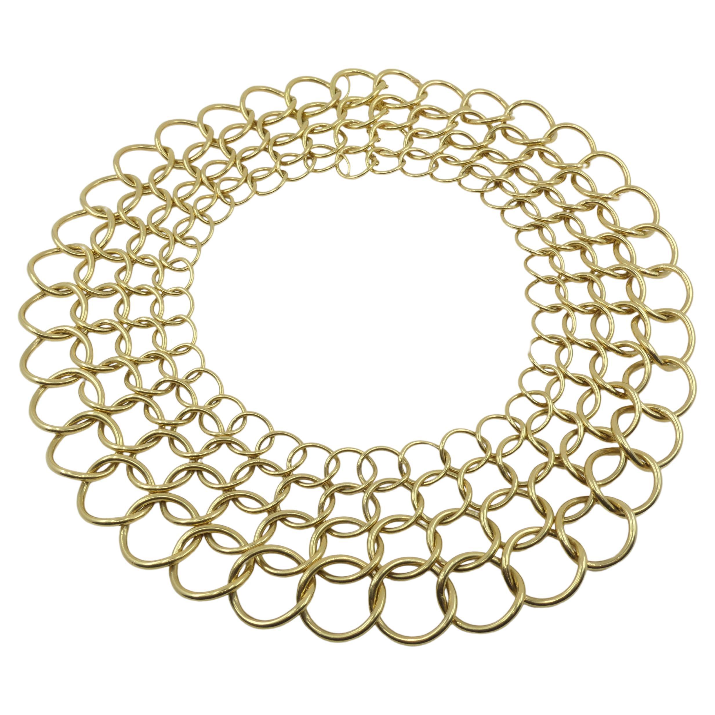 Paloma Picasso Tiffany & Co. Gold Circle Link Necklace 4