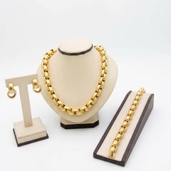 Paloma Picasso Tiffany & Co. gehämmerte Link Halskette Armband Ohrringe Set 18K