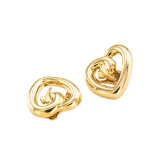 Paloma Picasso Tiffany & Co. Heart Shaped Yellow Gold Clip On Earrings