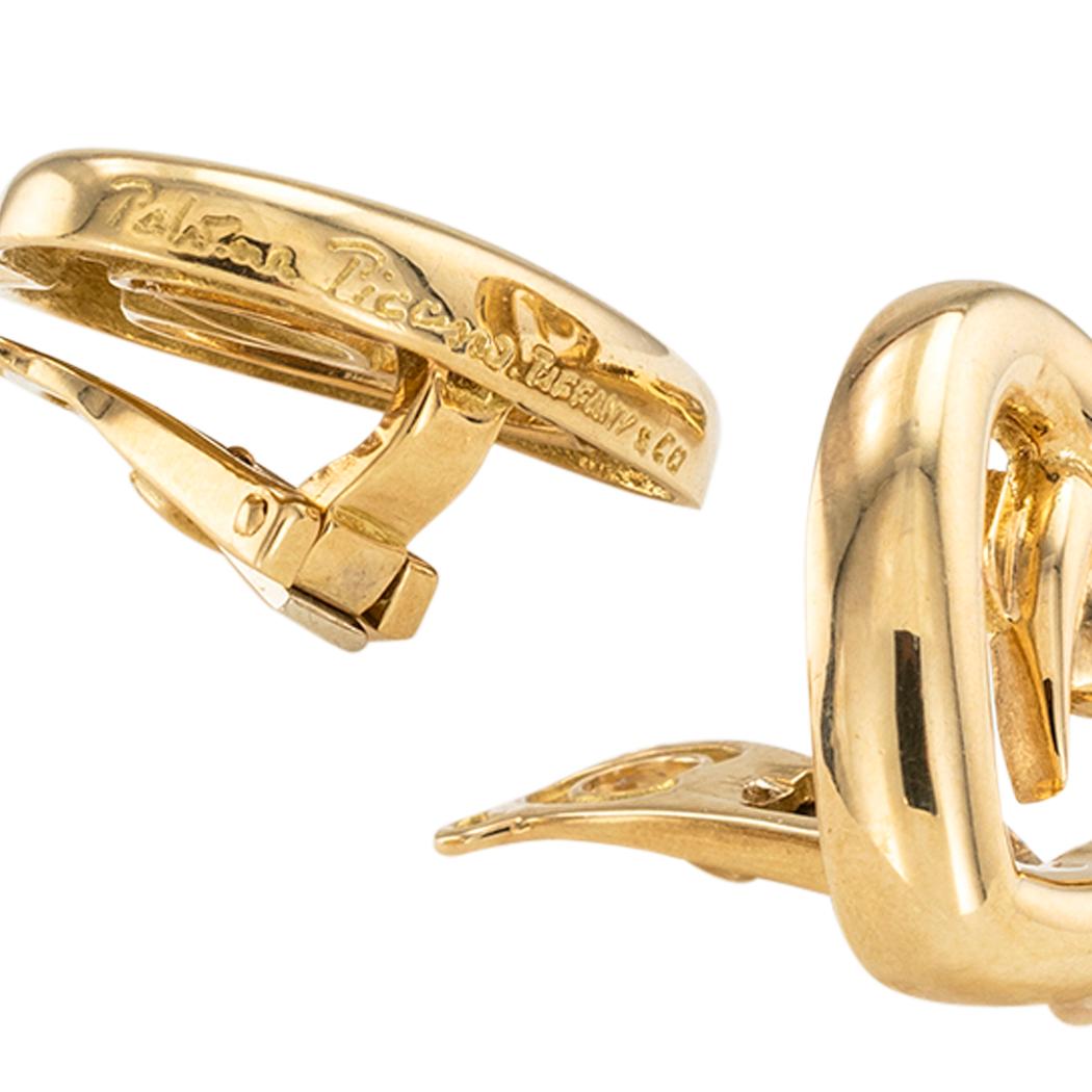 Paloma Picasso für Tiffany & Co. Ohrringe in Herzform aus Gelbgold mit Clip Damen im Angebot