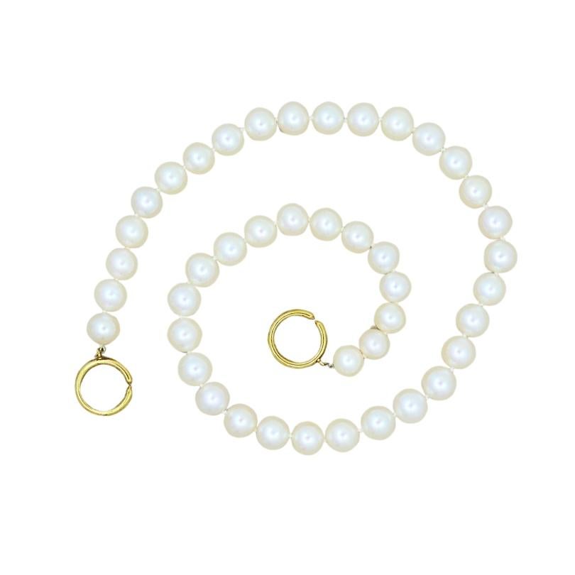 Paloma Picasso Tiffany & Co. Pearl Necklace 18k Gold Clasp 2