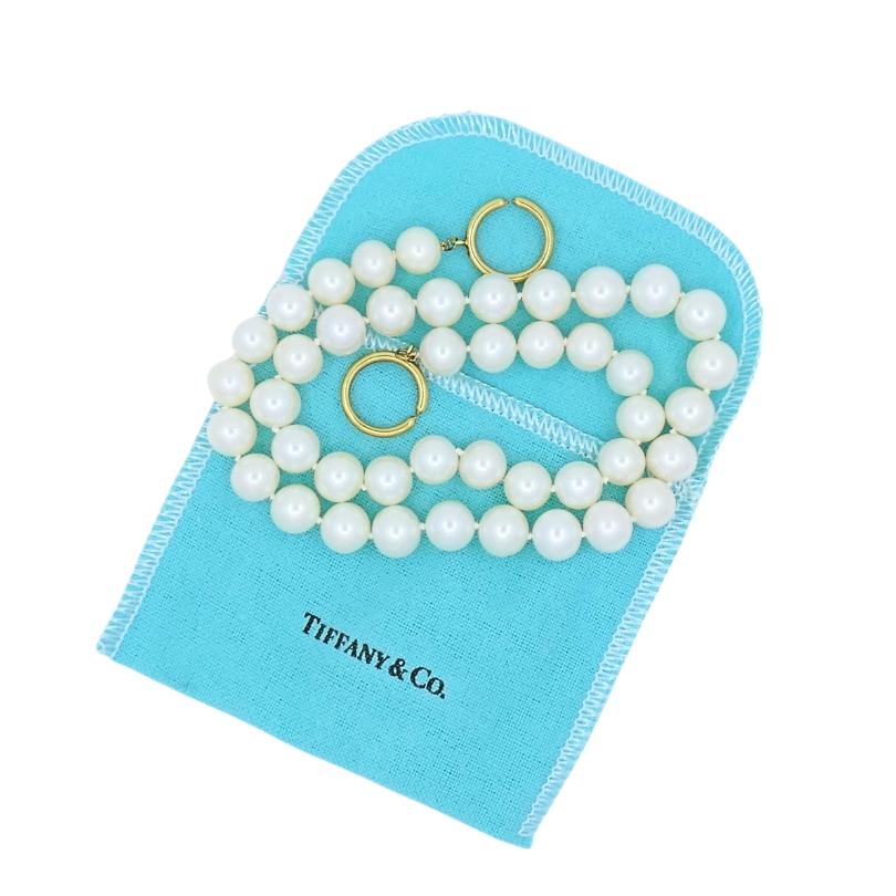 Paloma Picasso Tiffany & Co. Pearl Necklace 18k Gold Clasp 4