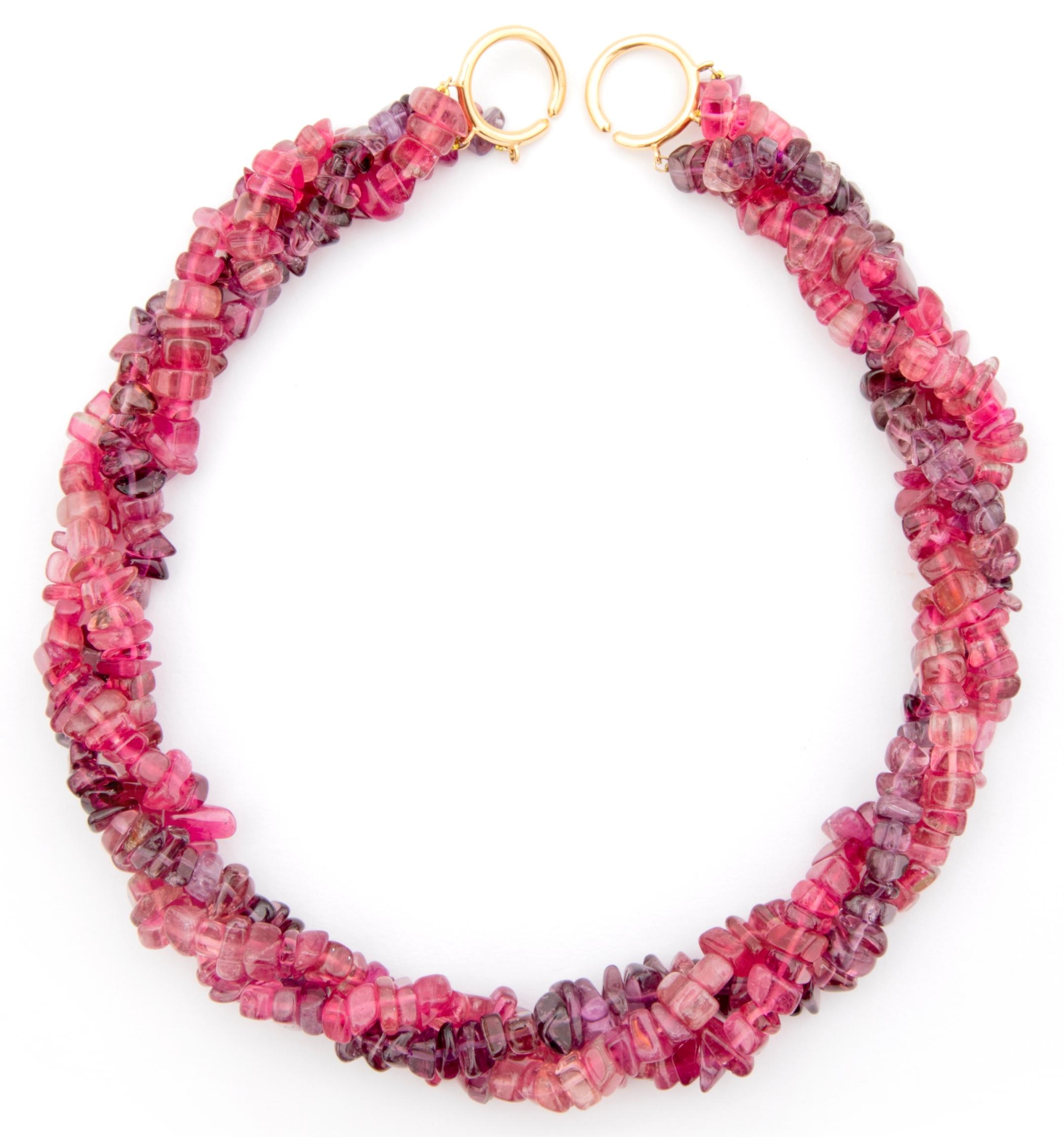 Paloma Picasso, Tiffany & Co. Pink and Purple Tourmaline Three-Strand Necklace For Sale 7