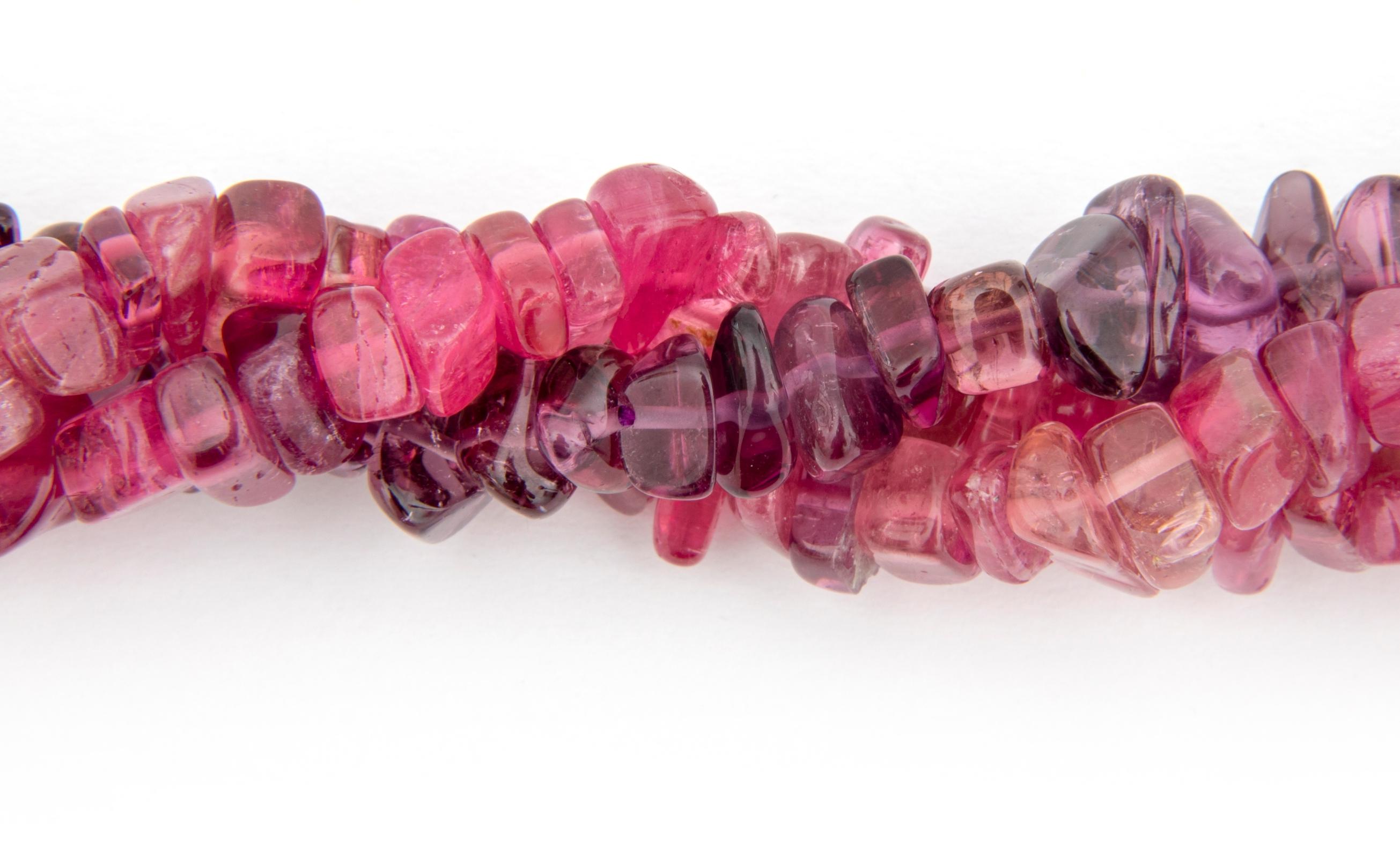 Paloma Picasso, Tiffany & Co. Pink and Purple Tourmaline Three-Strand Necklace In Good Condition For Sale In Dorset, GB
