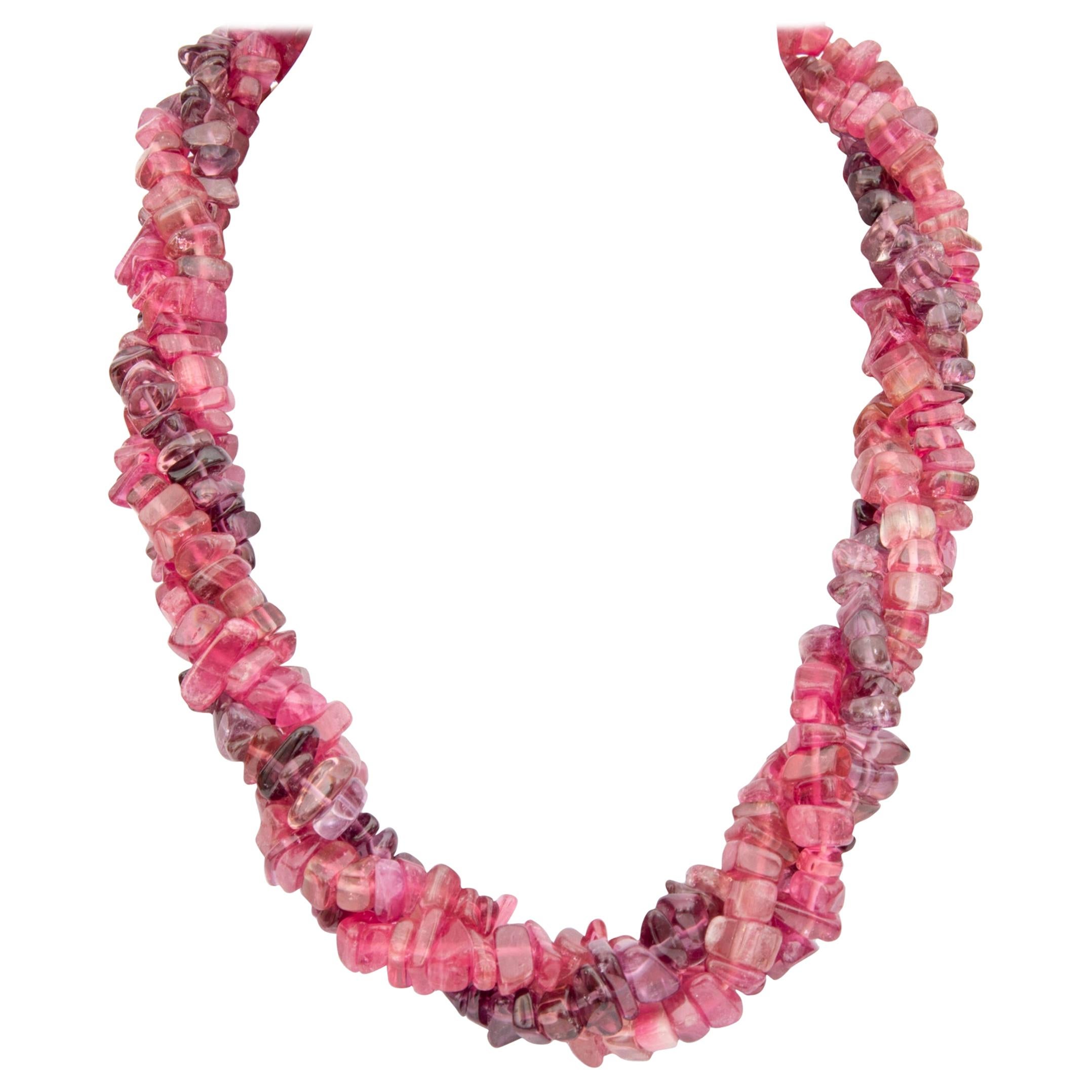 Paloma Picasso, Tiffany & Co. Pink and Purple Tourmaline Three-Strand Necklace For Sale