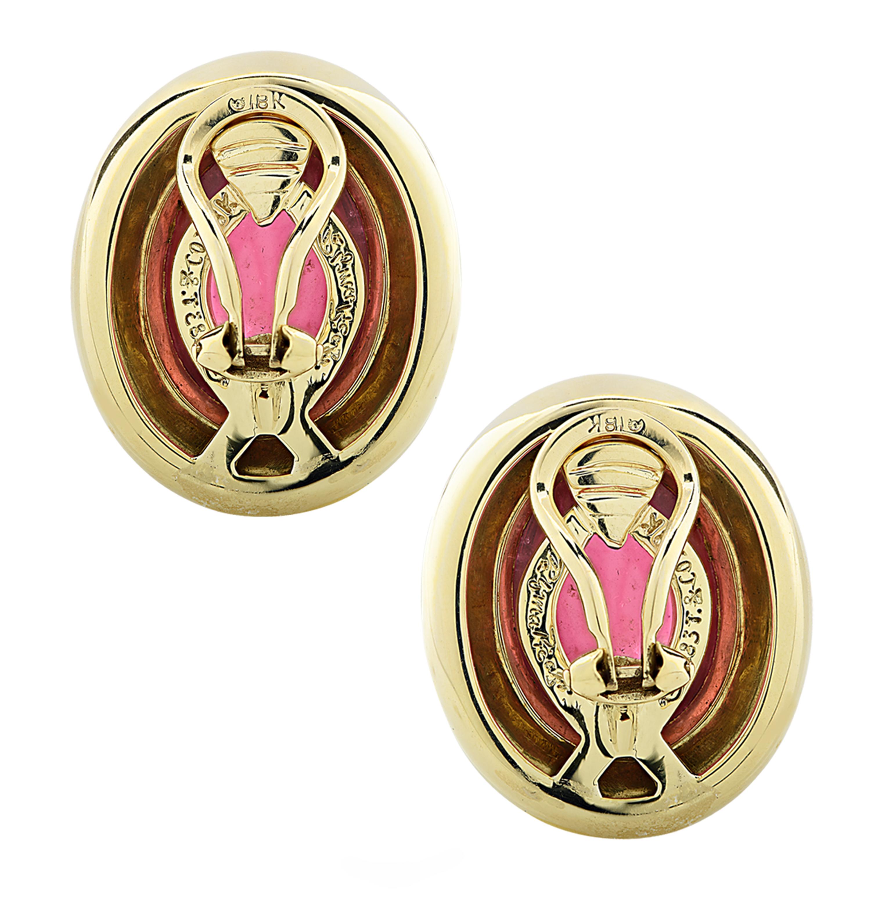Modern Paloma Picasso Tiffany & Co. Pink Tourmaline Clip-On Earrings