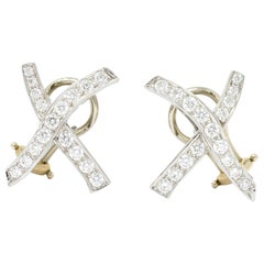 Paloma Picasso Tiffany & Co. Vintage 1.20 Carat Diamond Platinum X Kiss Earrings
