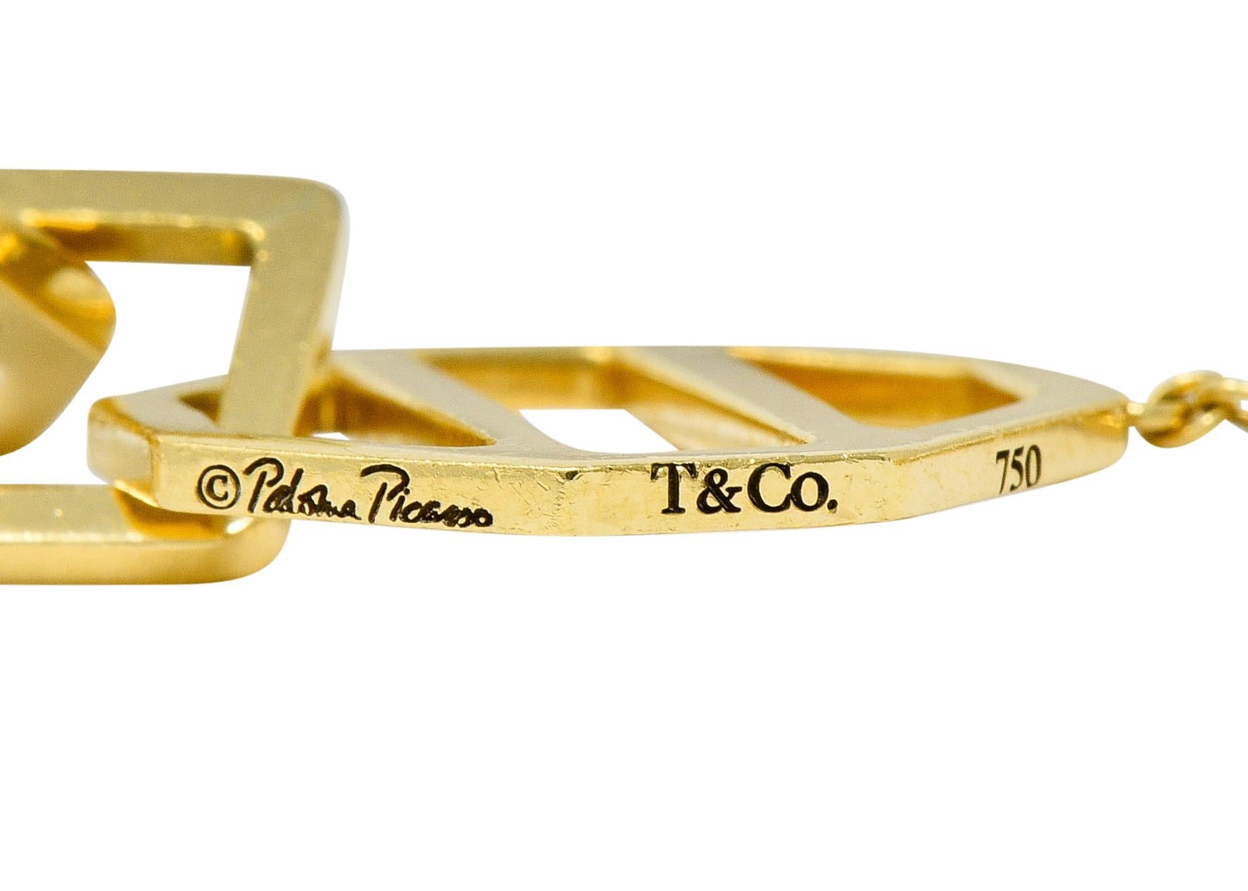 Paloma Picasso Tiffany & Co. Vintage 18 Karat Gold Octagonal Link Bracelet 1