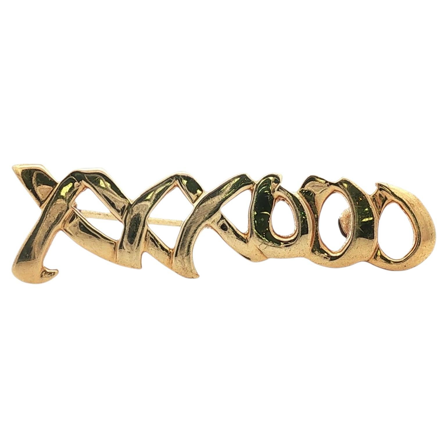 Spilla "XOXO" di Paloma Picasso per Tiffany & Company, in oro giallo 18 carati, anni '80 circa in vendita