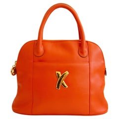 Paloma Picasso Henkeltasche aus orangefarbenem Leder 1980er - 90er Jahre