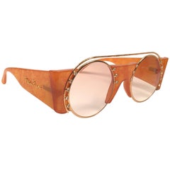 Paloma Picasso Vintage Oval Gold 3729 Lady Gaga Sonnenbrille, hergestellt in Deutschland 1980