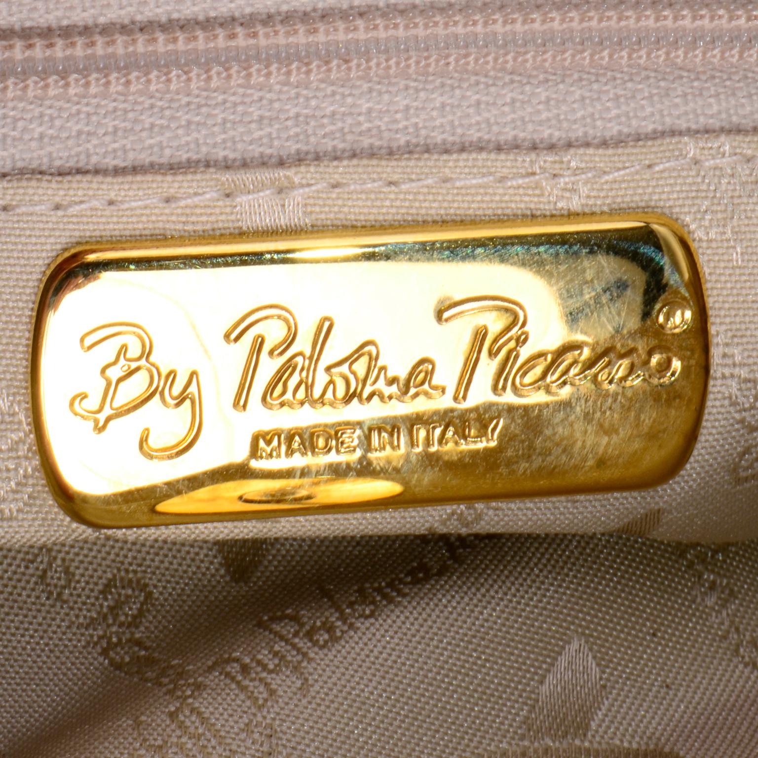 Paloma Picasso Vintage Purple Leather X Satchel Top Handle Handbag 2