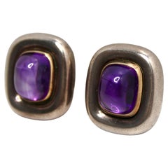Paloma Picasso x Tiffany & Co. Sterling Silver 18k Yellow Gold Amethyst Earrings