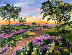 Paloma Ripolles, Sunset, Original Landscape Painting 