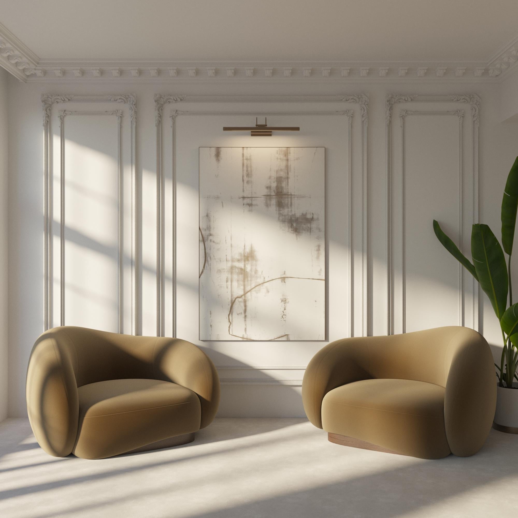 Paloma Sofa 200, Organic Modern, Strech Velvet, by Mehmet OREL for Studio Kirkit For Sale 3