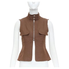 PALOMA WOOL brown linen organic cotton pocketed sleeveless top XS