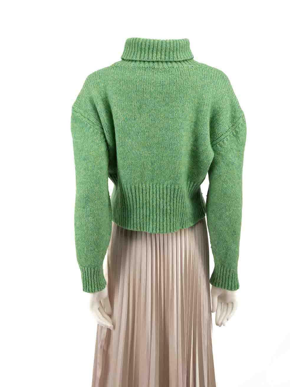 Paloma Wool Green Turtleneck Knit Sweater Size L In Good Condition For Sale In London, GB