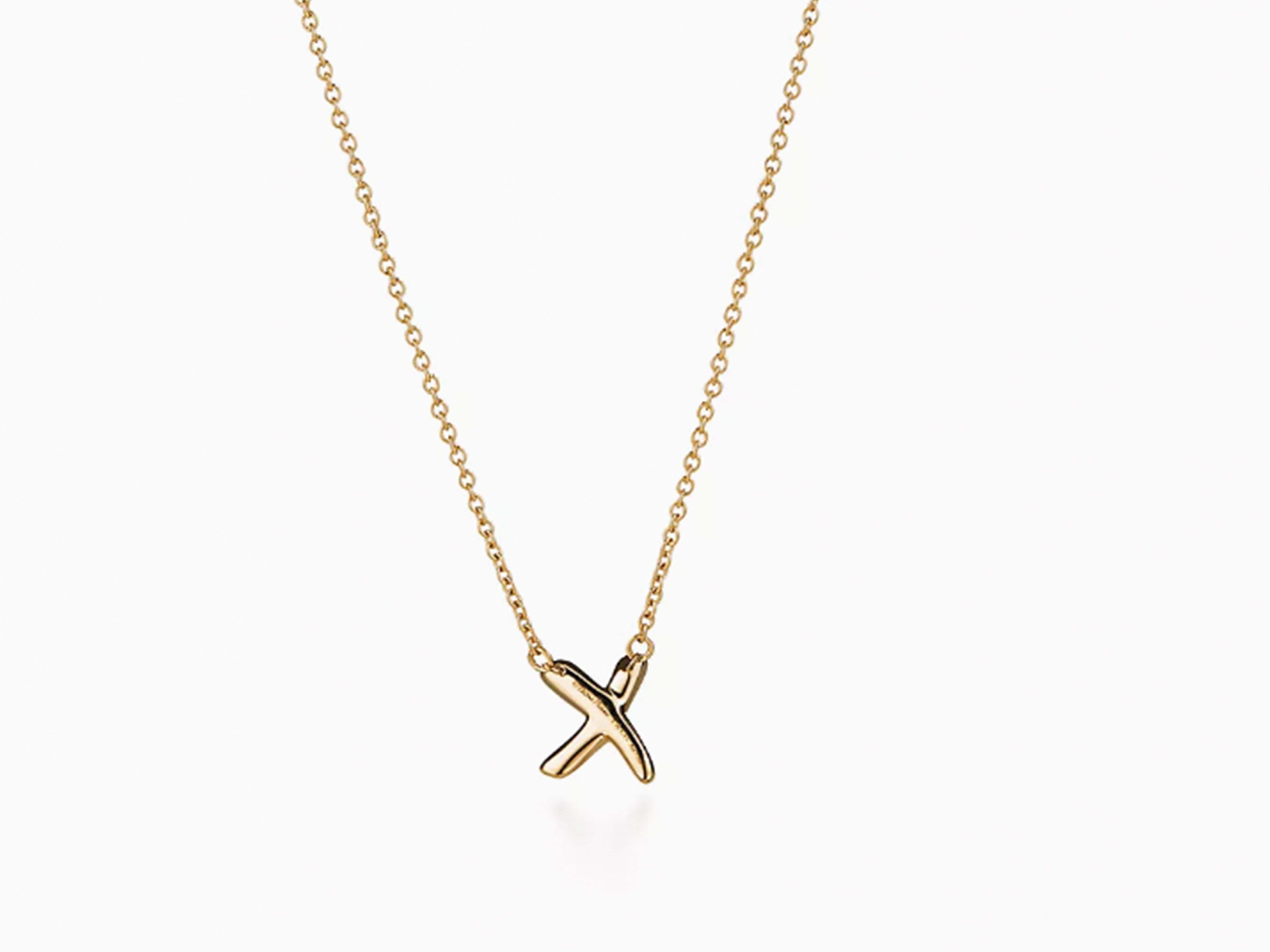 Tiffany & Co. Kiss X Necklace 18k Yellow Gold For Sale 1