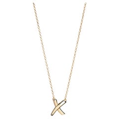 Vintage Tiffany & Co. Kiss X Necklace 18k Yellow Gold