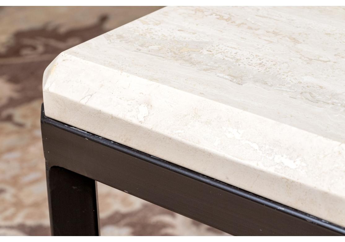 Table basse Palomino en travertin et fer attribuée à Kreiss en vente 6