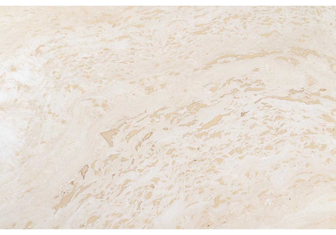 Table basse Palomino en travertin et fer attribuée à Kreiss en vente 3