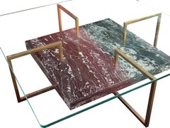 Palse Coffee Table Portoro Marble, Iron, Crystal Contemporary Design Spain Stock