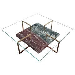 Palse Coffee Table Portoro Marble, Iron, Crystal Contemporary Design Spain Stock