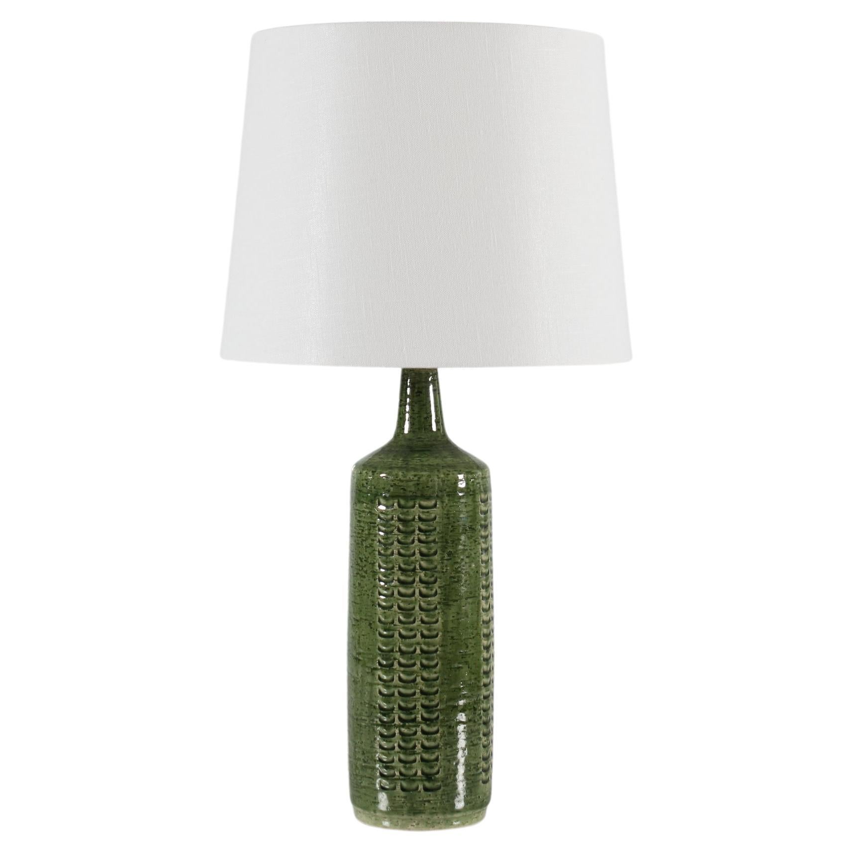 Palshus Ceramic Table Lamp with Apple Green Glaze Apls Danish Mid-Century 1960s For Sale