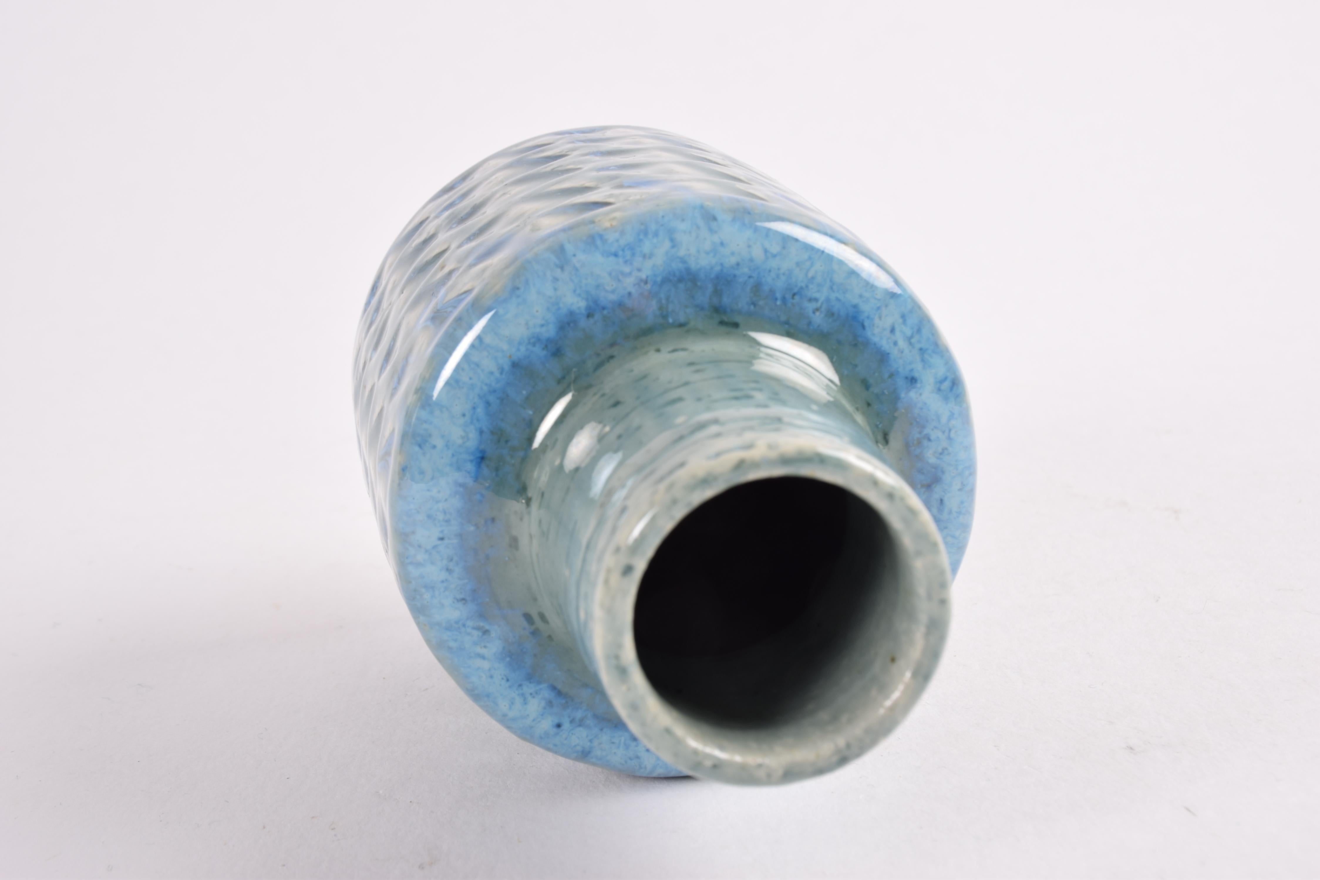 Mid-20th Century Palshus Ceramic Vase Bright Blue Glaze by Per Linnemann-Schmidt, Danish 1960s