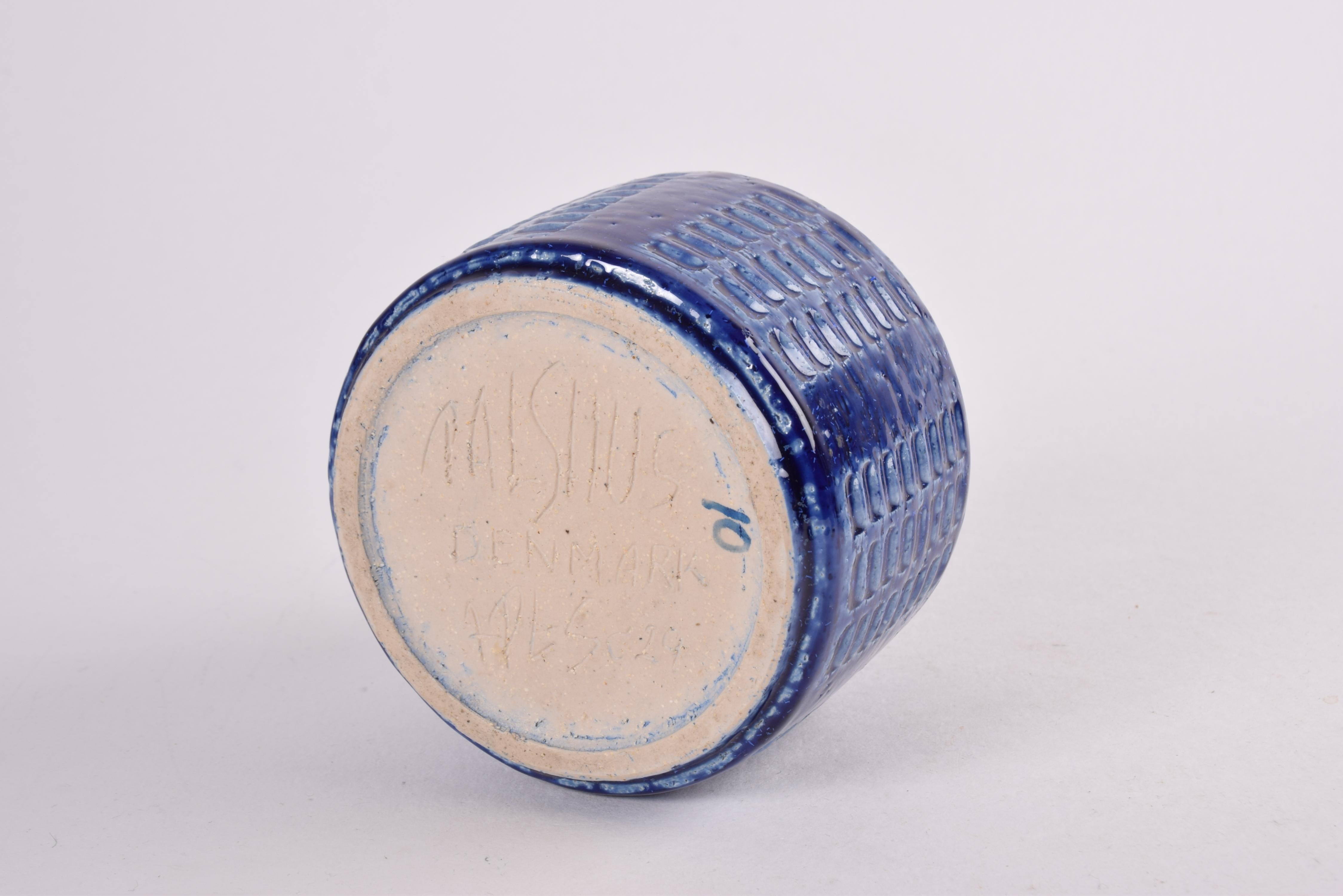 Céramique Vase en céramique Palshus bleu cobalt de Per Linnemann-Schmidt, Danemark, années 1960 en vente