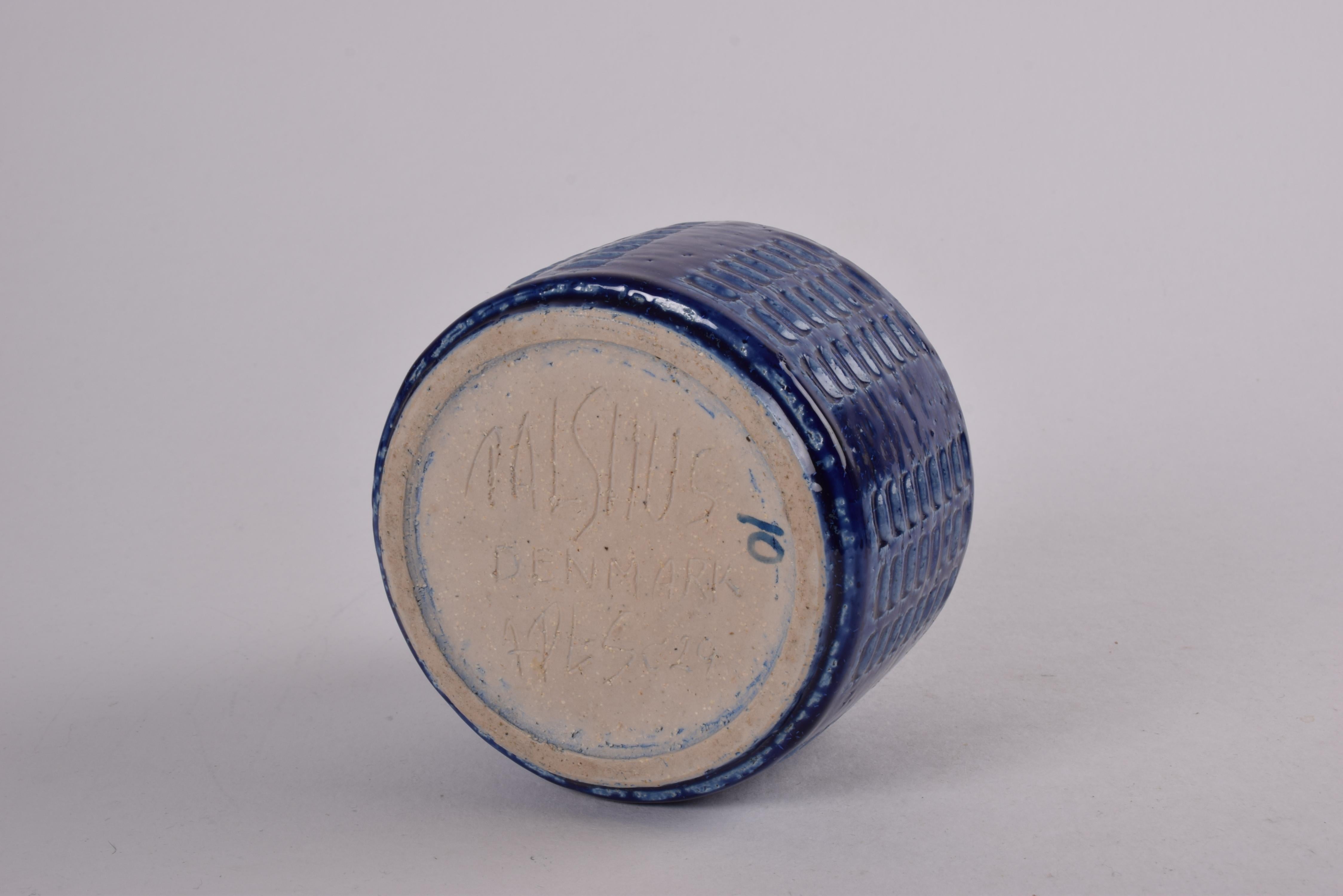 Palshus Ceramic Vase Cobalt Blue by Per Linnemann-Schmidt, Danish 1960s For Sale 1