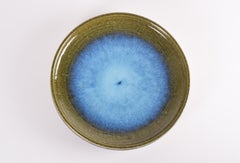 Palshus Large Ceramic Charger Moss Green Blue by Linnemann-Schmidt, Danish 1960s