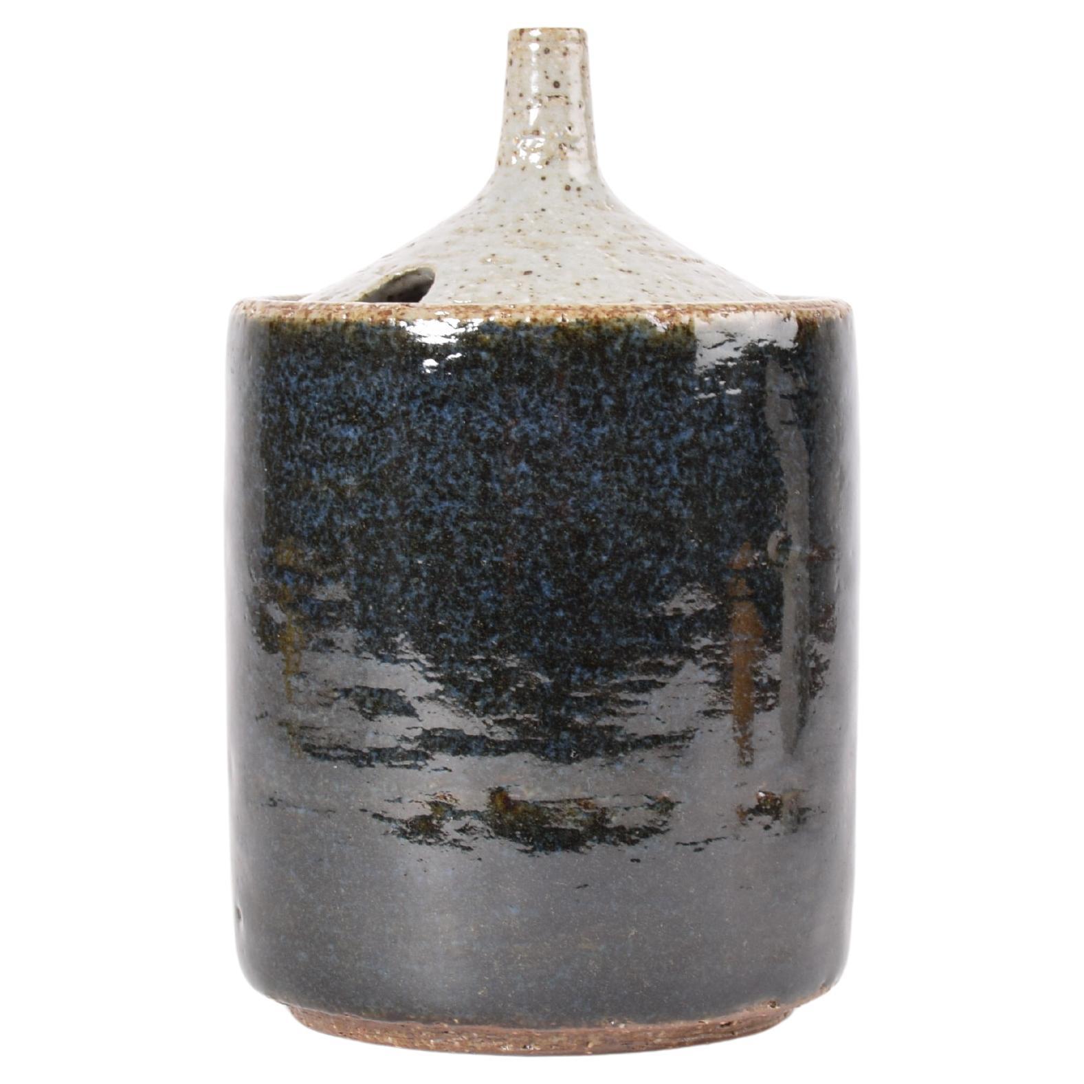 Jarra con tapa Palshus Esmalte azul oscuro de Per Linnemann-Schmidt Cerámica danesa 1960