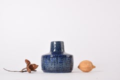Palshus Vase Dark Blue Speckled Glaze, Danish Modern Ceramic 1960s