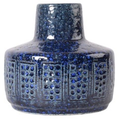Palshus Vase Dark Blue Speckled Glaze, Danish Modern Ceramic 1960s
