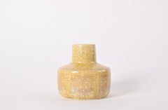 Palshus Vase Yellow Speckled Glaze, Danish Modern Ceramic 1960s