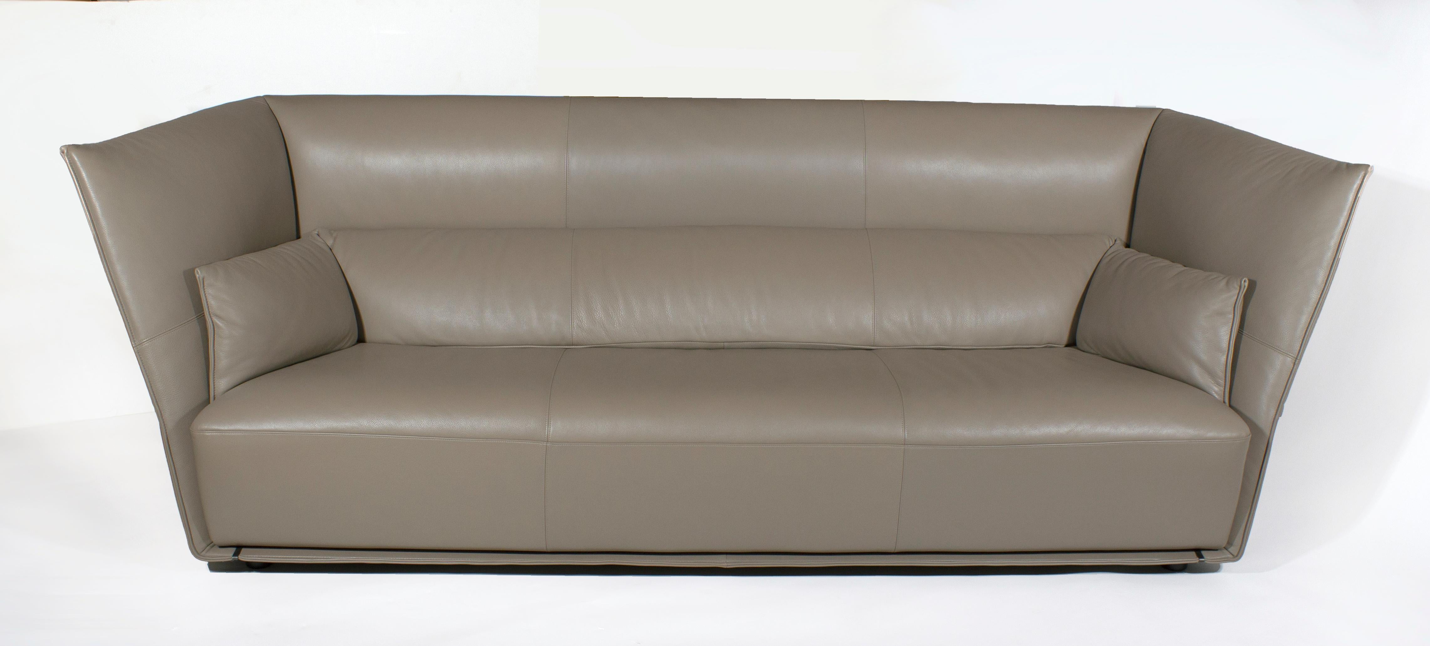 Italian Paltrona Frau 'Almo' Modern Leather Sofa Designed by Garcia Cumini For Sale