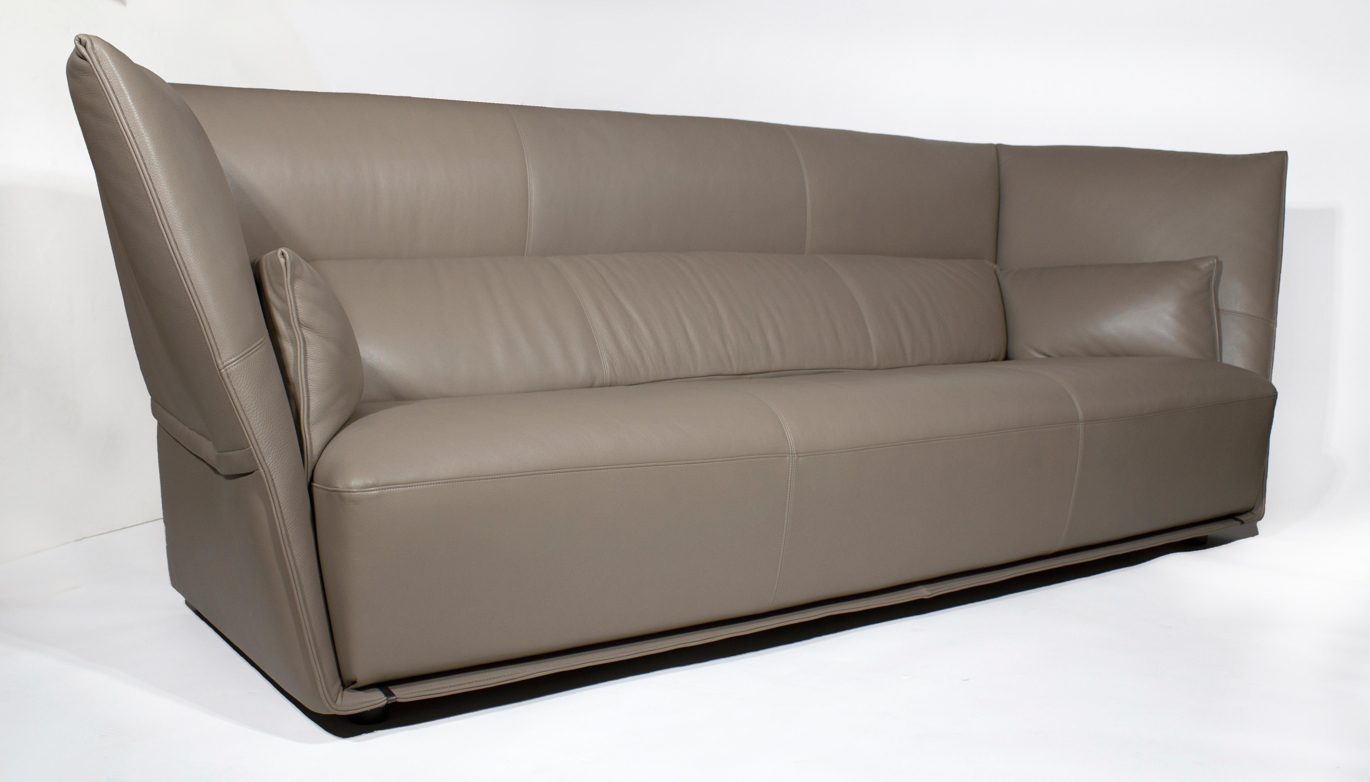 Contemporary Paltrona Frau 'Almo' Modern Leather Sofa Designed by Garcia Cumini For Sale