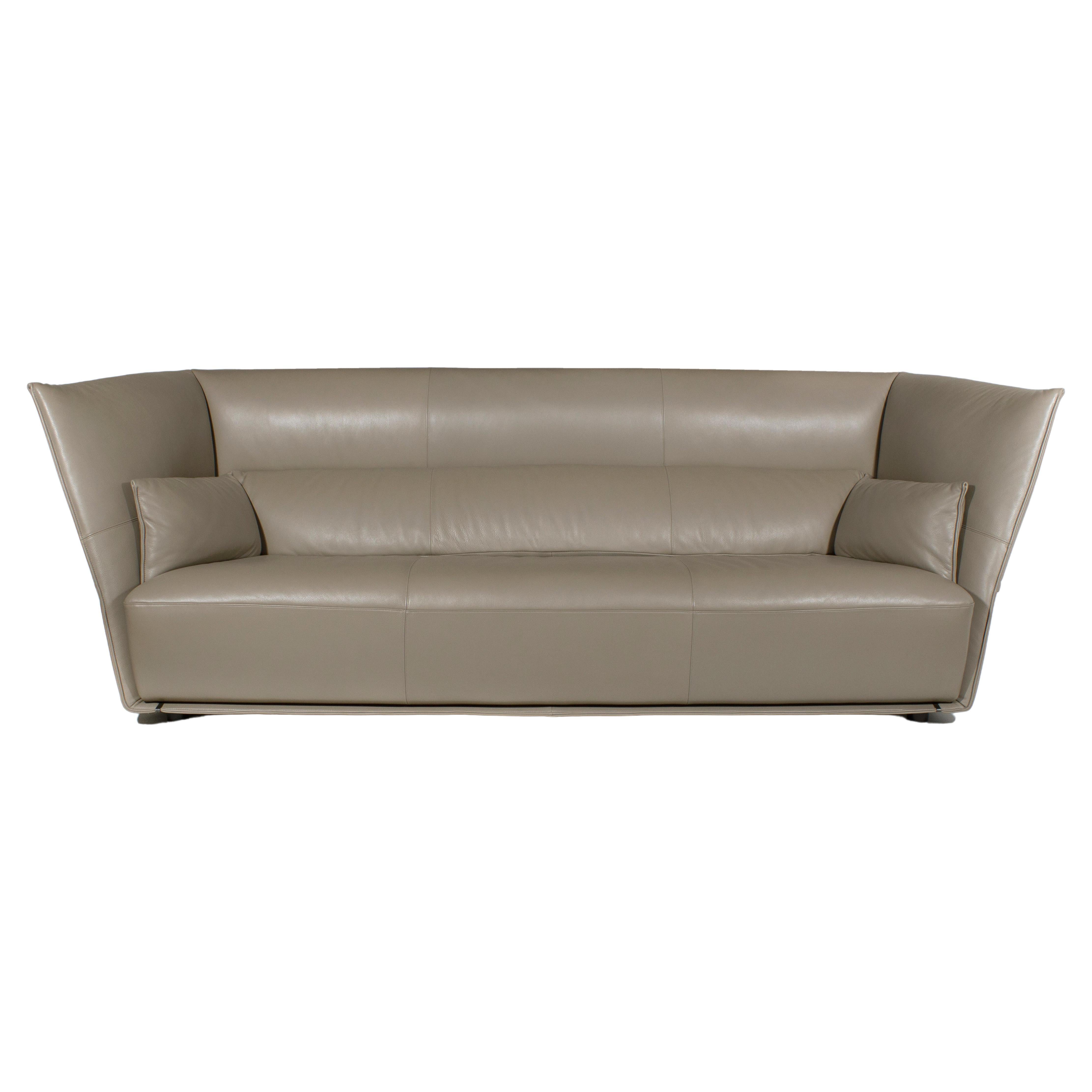 Paltrona Frau 'Almo' Modernes Leder Sofa entworfen von Garcia Cumini im Angebot