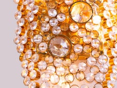 1970 Germany Plawa Bubble Wall Sconce Swarovski Crystal & 14k Gold-Plated Brass