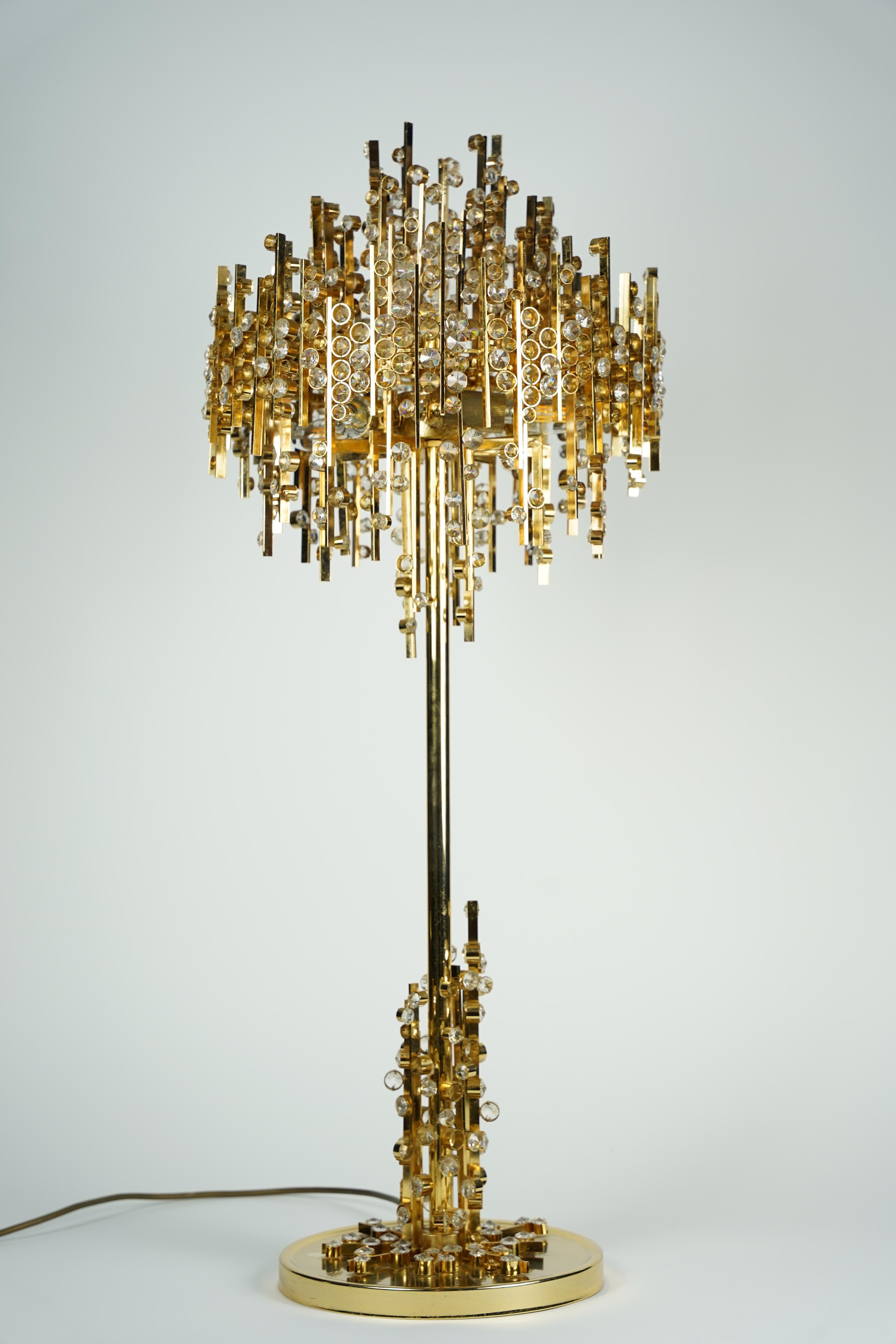 Lampe Palwa avec cristal taillé, Autriche 1970 en vente 2