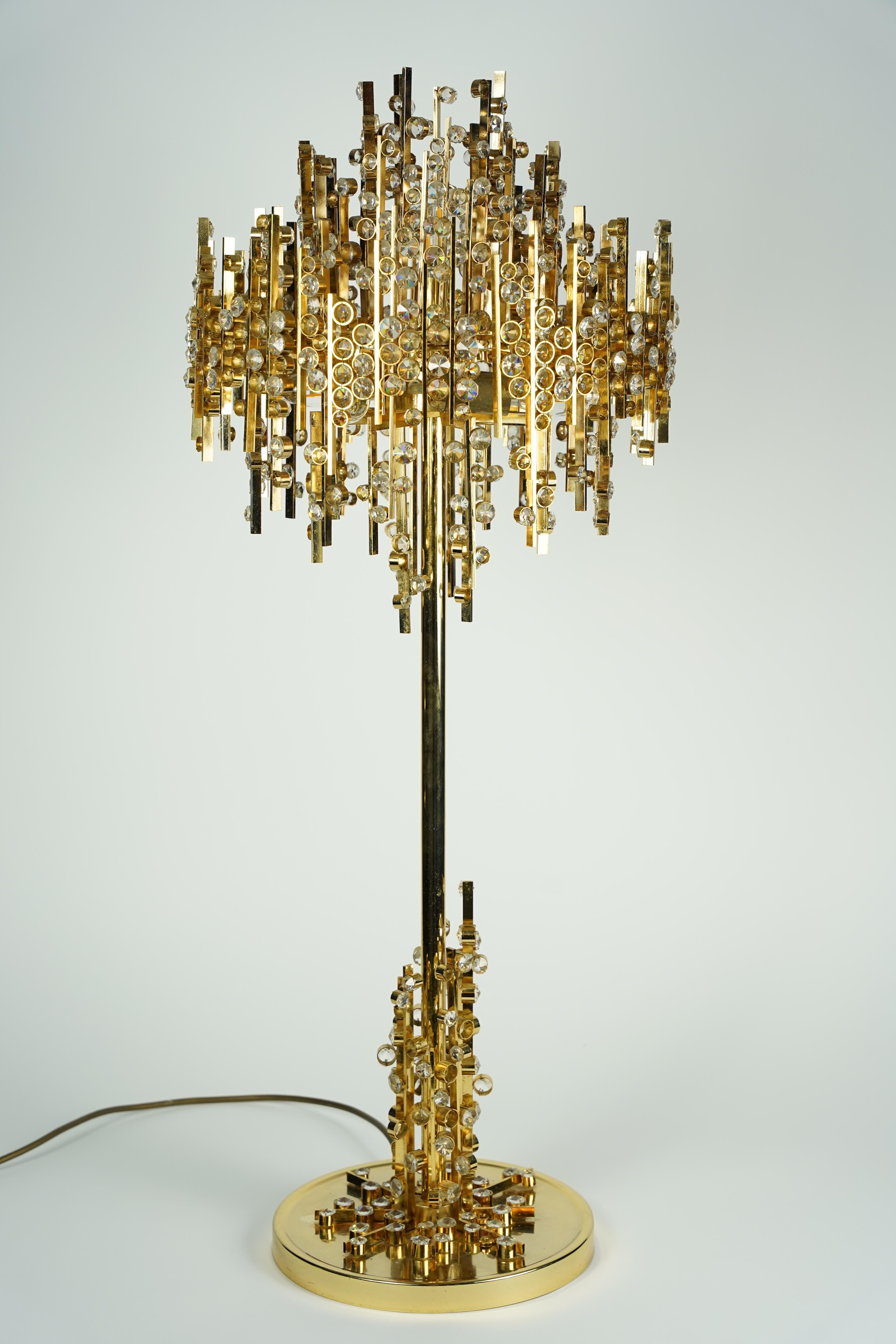 Lampe Palwa avec cristal taillé, Autriche 1970 en vente 1