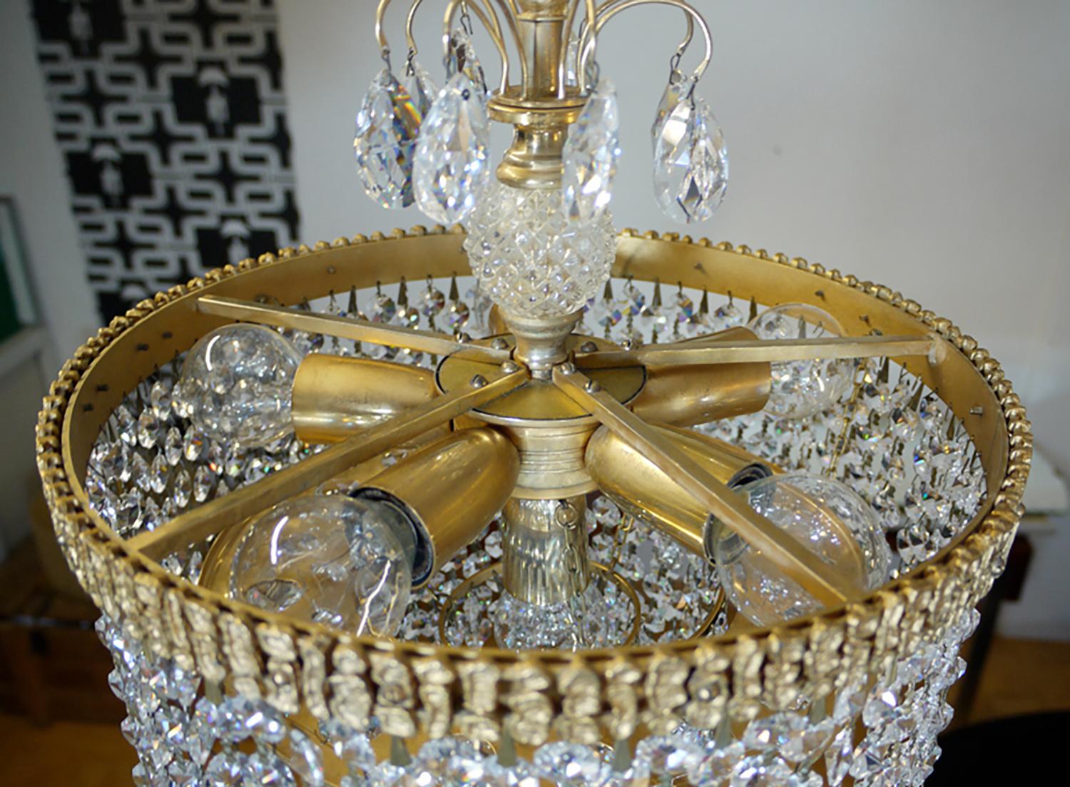 Lustre Palwa Bubbles en cristal et laiton doré par Ernst Palme, Allemagne, années 1960 en vente 1